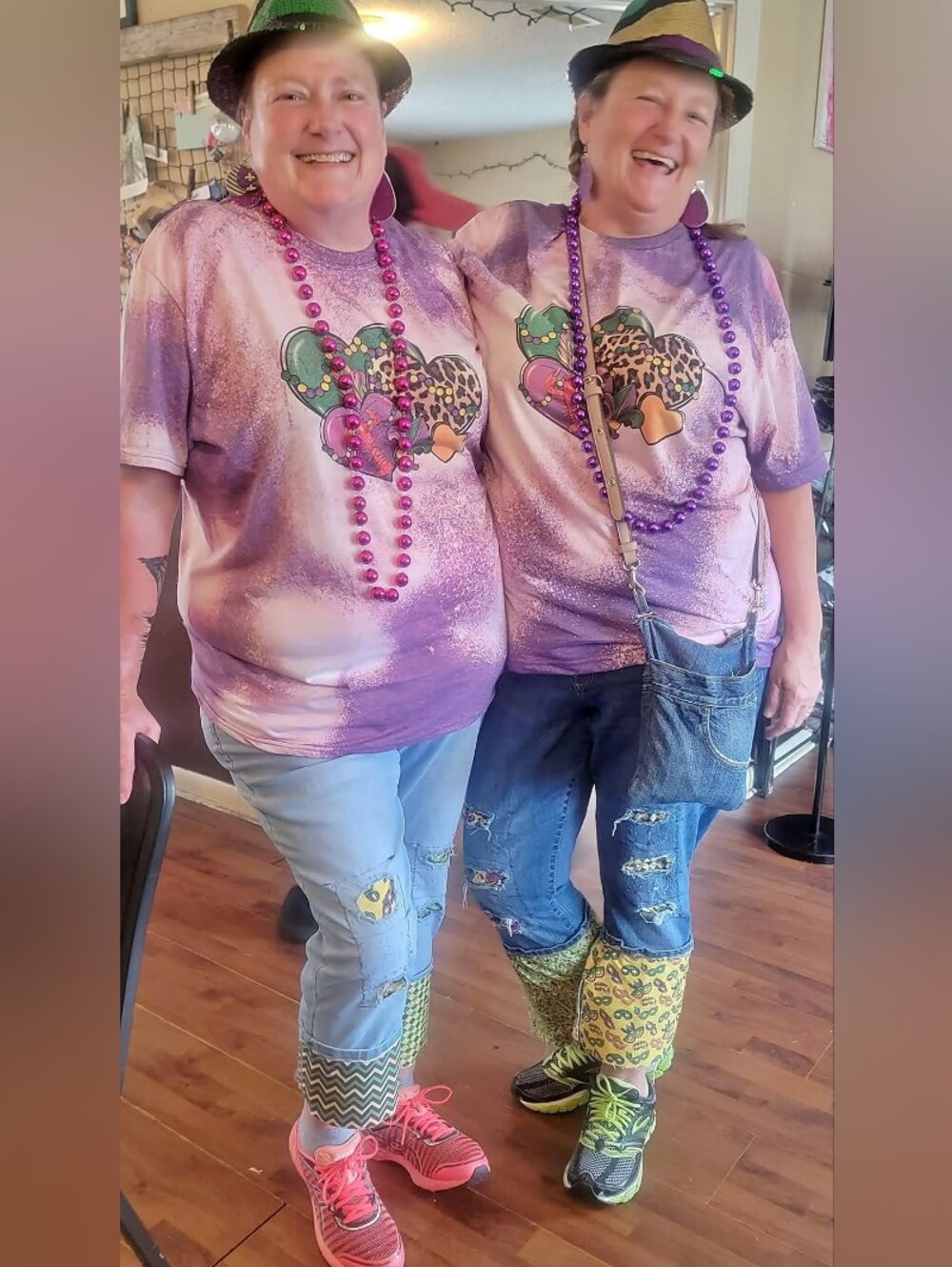 Plus Size 18 Mardi Gras Upcycled Lee Flex Motion Cropped Straight Legged Jeans